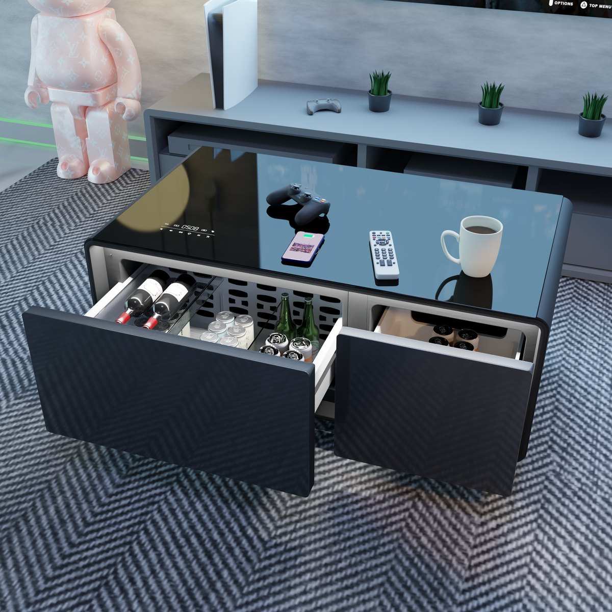 Table basse intelligente BASETAB LT90 Pro avec réfrigérateur et haut-parleurs