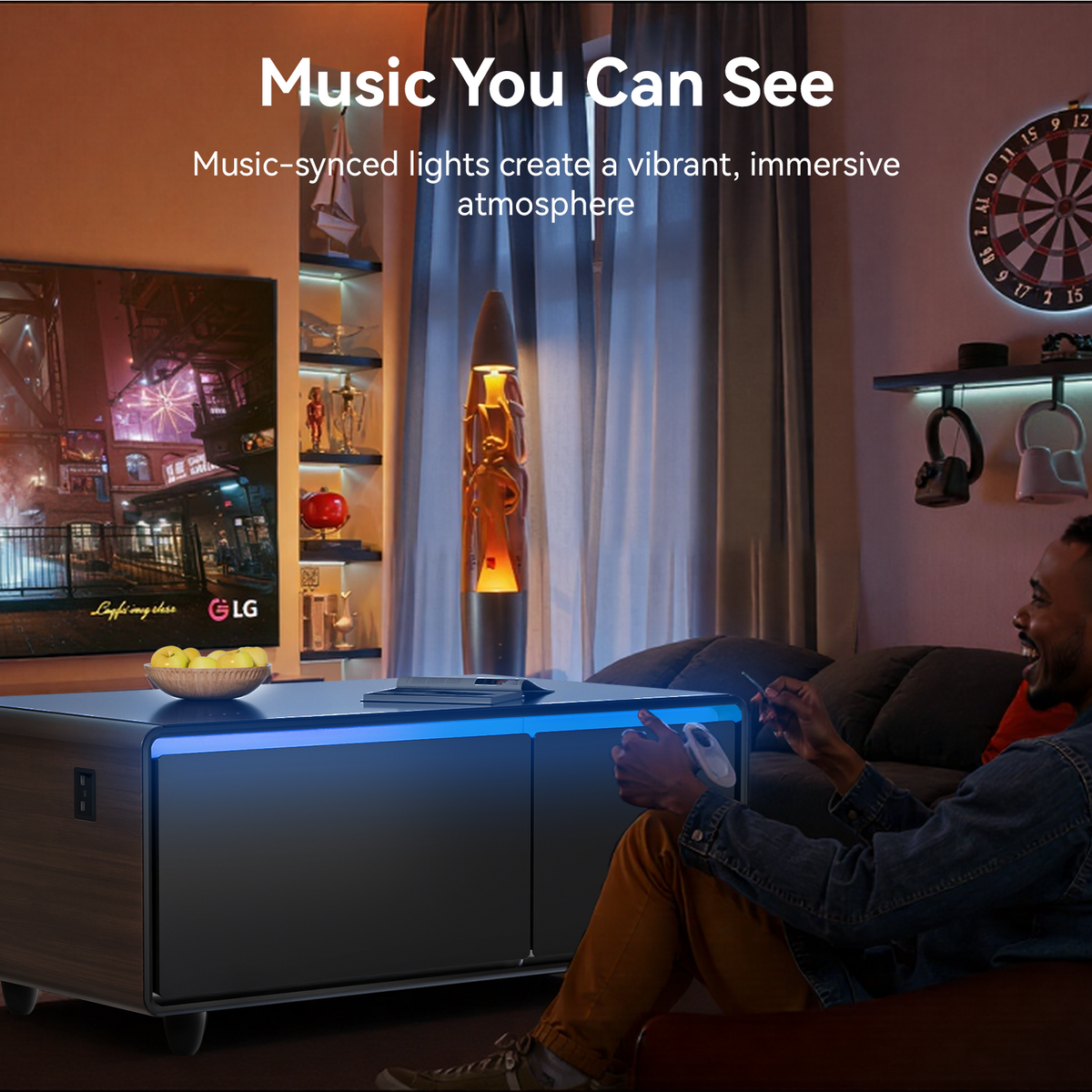 BASETAB LT90 FreezerX Smart Coffee Table with Fridge & Freezer