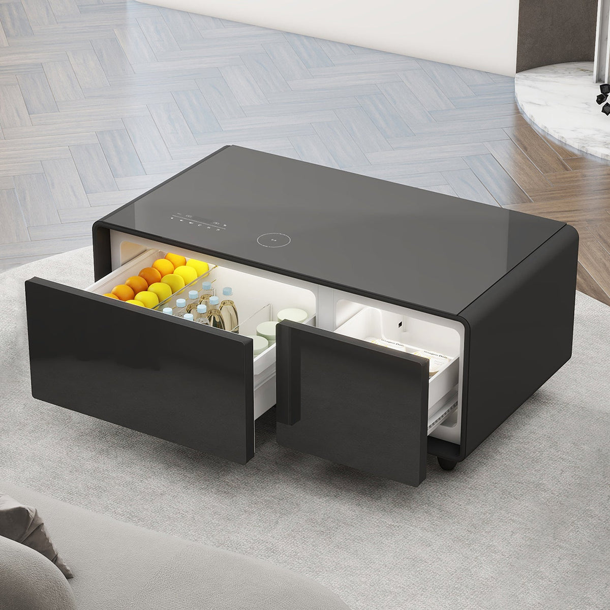 Table basse intelligente BASETAB LT90 Pro avec réfrigérateur et haut-parleurs