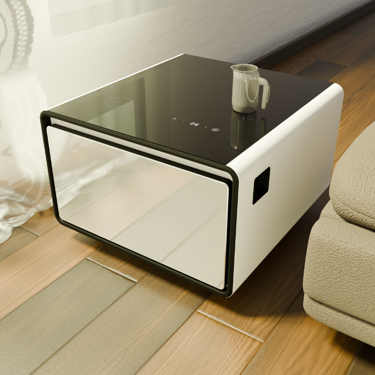 Table basse connectée BASETAB LT60 avec réfrigérateur et recharge sans fil