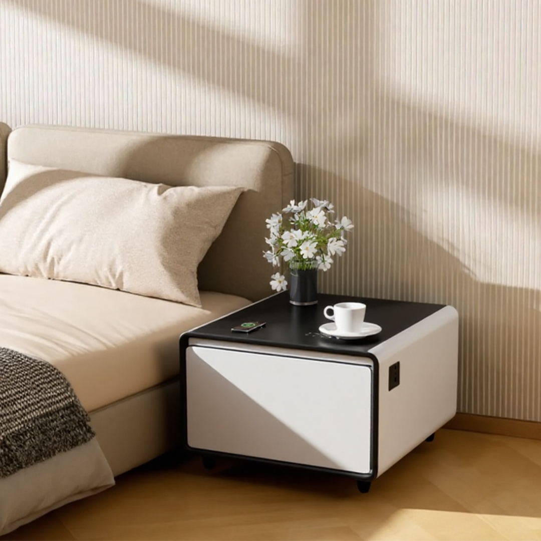 Table basse connectée BASETAB LT60 avec réfrigérateur et recharge sans fil
