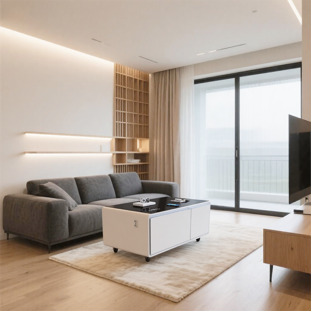 Table basse intelligente BASETAB LT90 Pro avec réfrigérateur et haut-parleurs