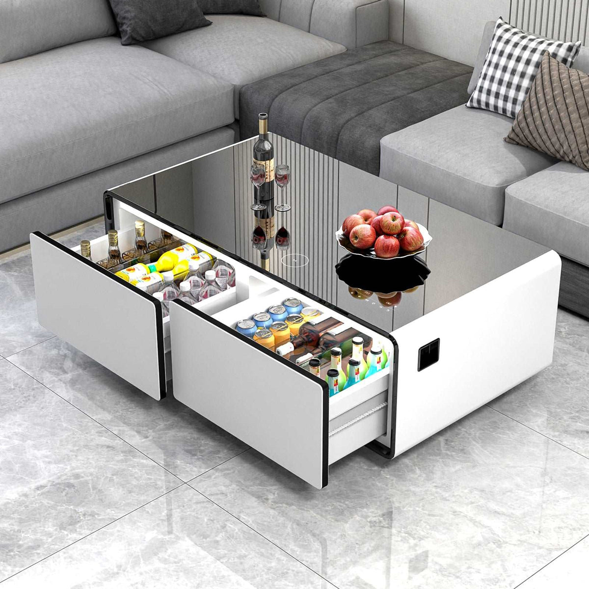 Table basse intelligente BASETAB LT135 avec réfrigérateur et haut-parleurs