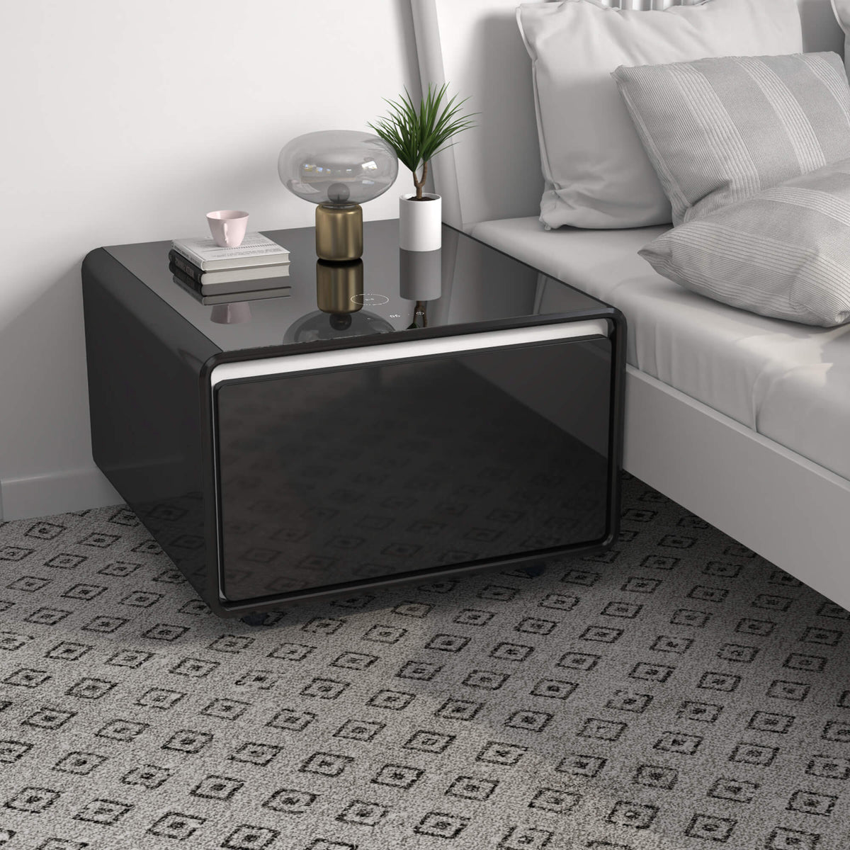 Table basse connectée BASETAB LT60 avec réfrigérateur et recharge sans fil