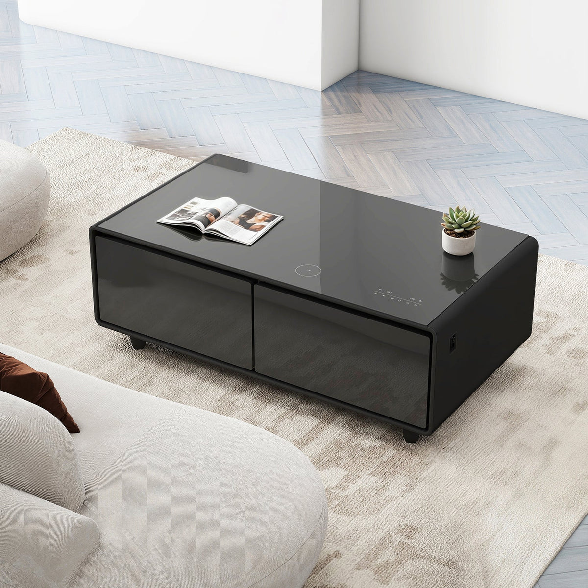 Table basse intelligente BASETAB LT135 avec réfrigérateur et haut-parleurs
