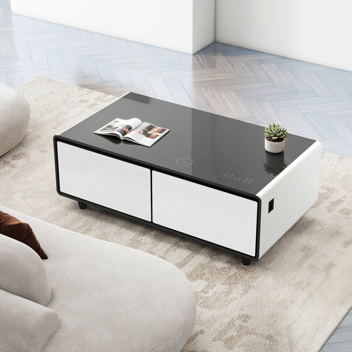 Table basse intelligente BASETAB LT135 avec réfrigérateur et haut-parleurs