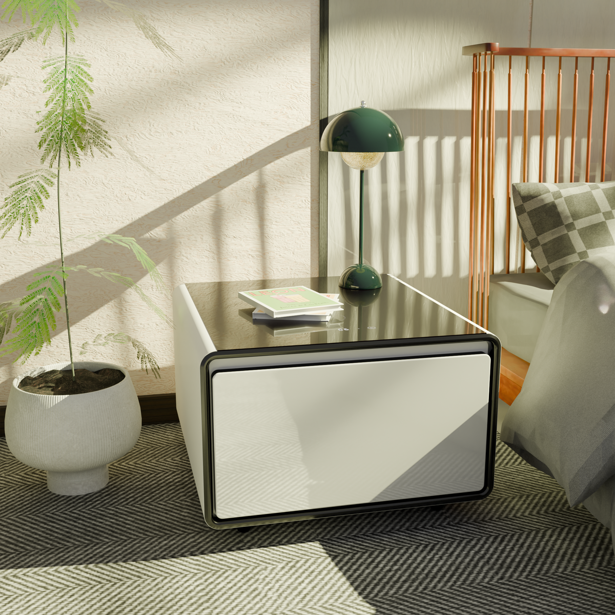 Table basse connectée BASETAB LT60 avec réfrigérateur et recharge sans fil