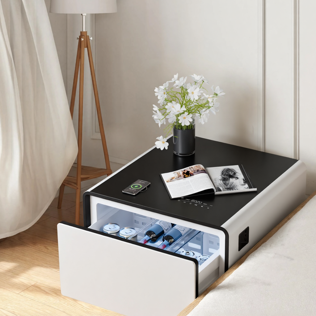 Table basse connectée BASETAB LT60 avec réfrigérateur et recharge sans fil