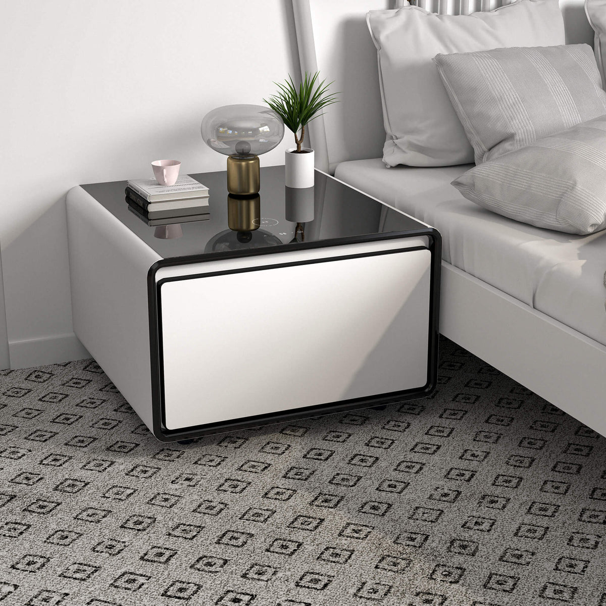 Table basse connectée BASETAB LT60 avec réfrigérateur et recharge sans fil