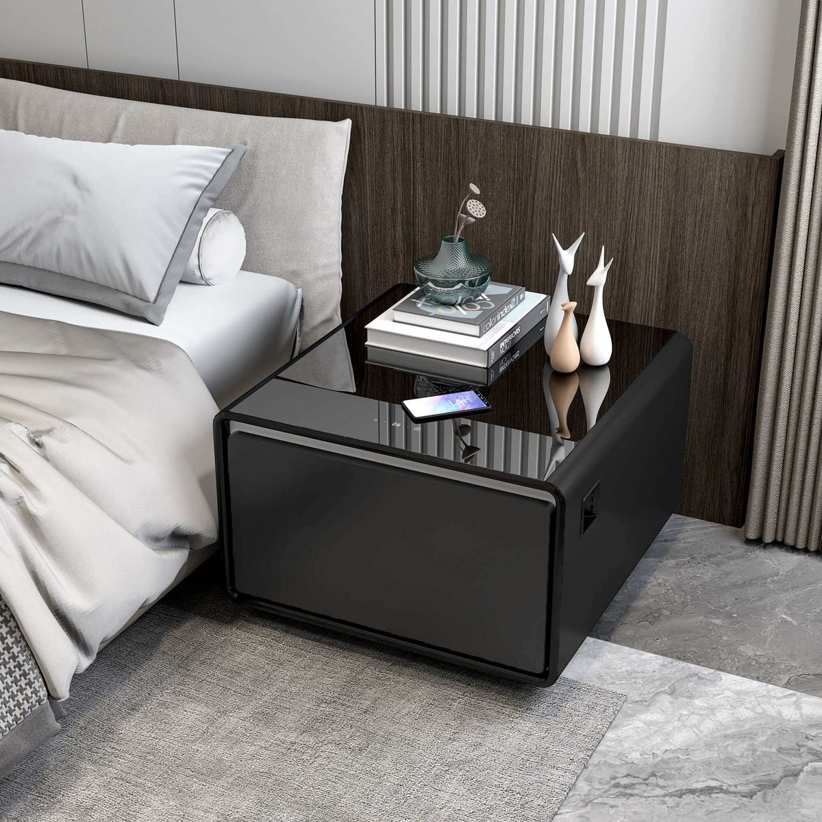 Table basse connectée BASETAB LT60 avec réfrigérateur et recharge sans fil
